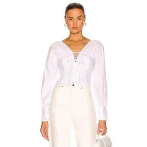 Nicholas Tatum Long Sleeve Poplin Corset Top